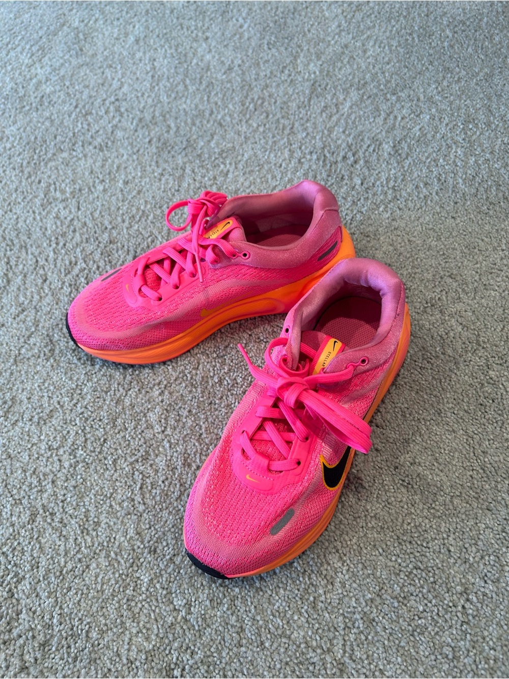 Nike Hot Pink and Orange Girls Running Shoes (size 3.5) - Picture 2 of 4